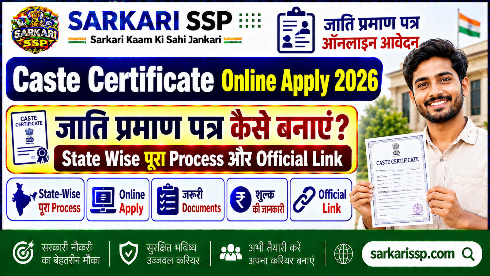 Caste Certificate Online Apply -sarkarissp