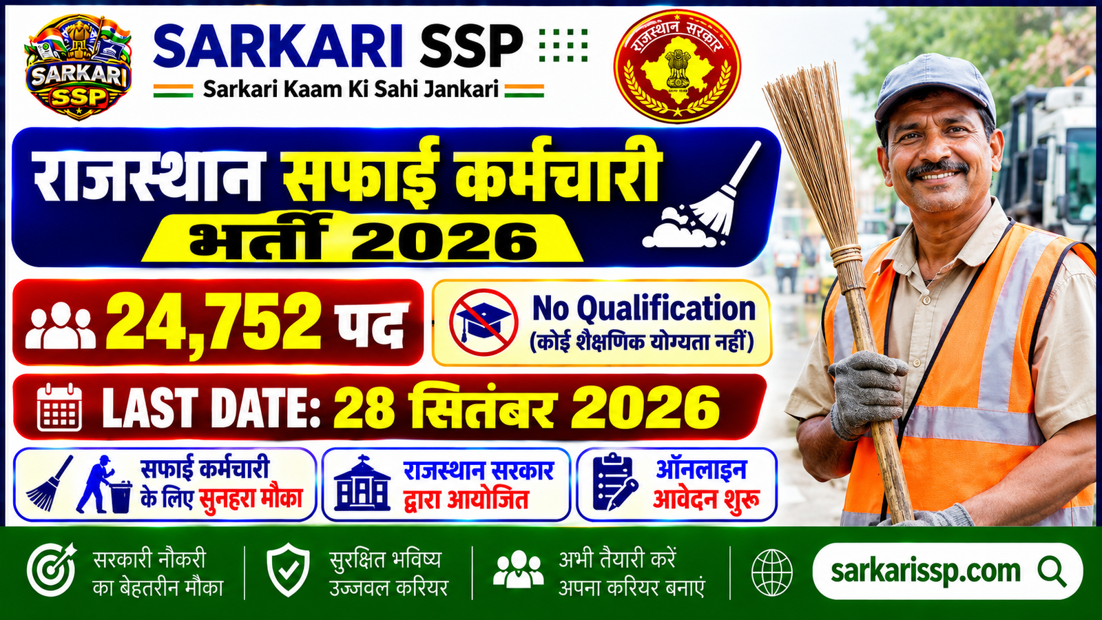 Rajasthan Safai Karmchari Recruitment Apply Link SarkariSSP